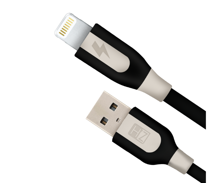 HeatZ ZCI04 1 Meter PVC Rubber Mix Material Fast Lightning Cable - Black and White - Zoom Image 2