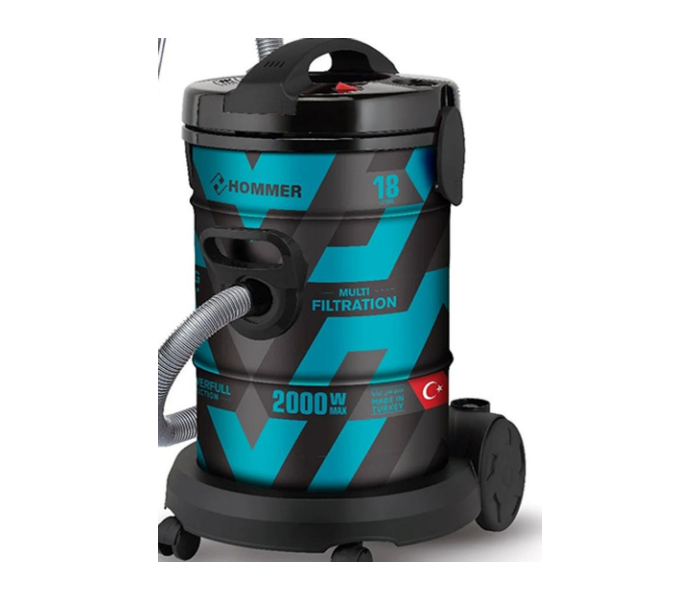 Hommer HSA211-09 2000 Watts Drum Shaped Vacuum Cleaner - Black and Blue - Zoom Image 2