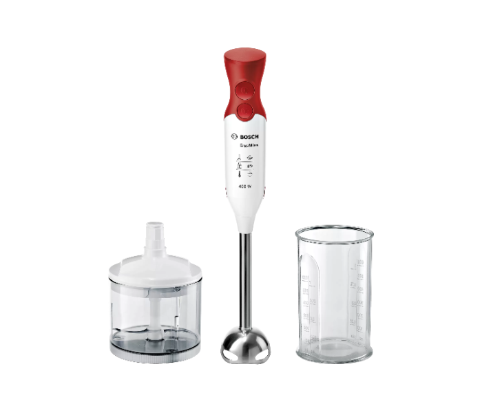 Bosch MSM64120GB 450 Watts Hand Blender Plus Chopper - White and Red - Zoom Image 1