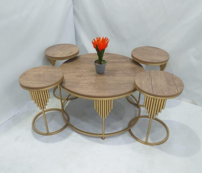 New Classical GD41 5 Piece Table Set - Gold - Zoom Image