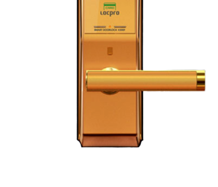 Locpro K300GA4F Remote Controlled 4 Way Access Fingerprint Passcode Card and Key Smart Door Lock - Gold - Zoom Image 3