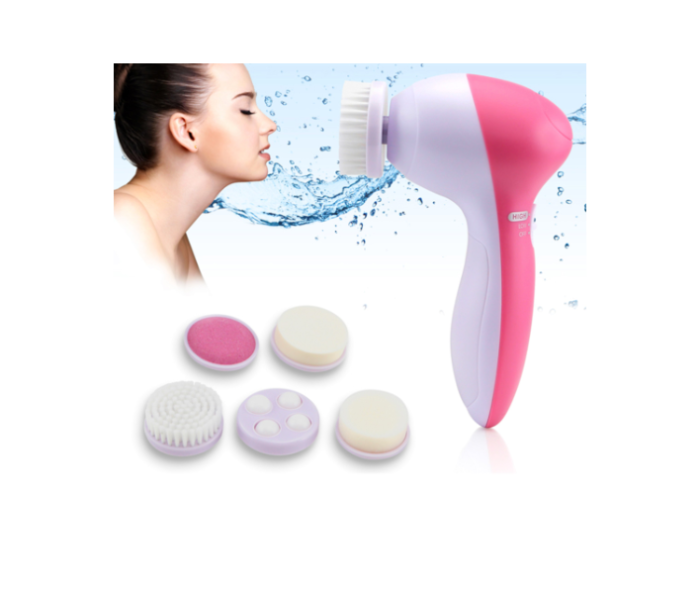 5-In-1 Beauty Care Face Massager - Pink and White - Zoom Image 2