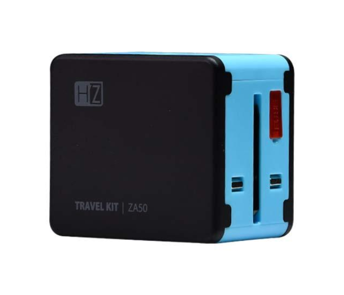 HeatZ ZA50 Universal Fast Travel Adapter - Black and Blue - Zoom Image 2