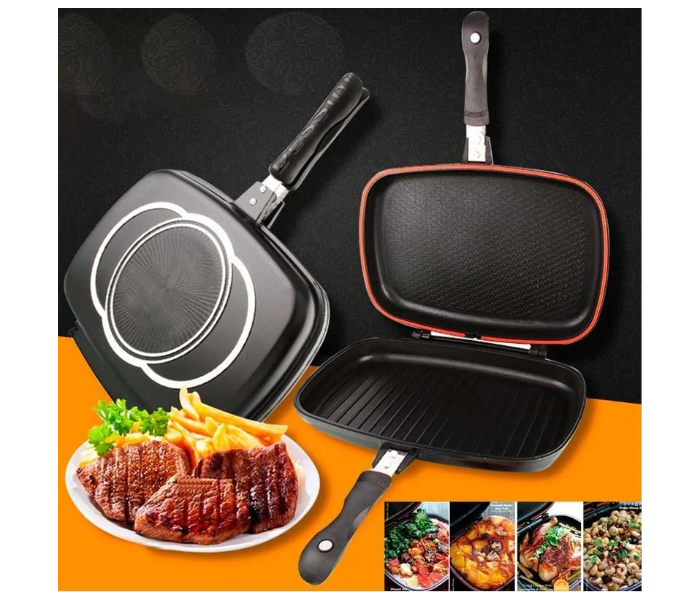 Double Sided Grill Pan - Black - Zoom Image 1