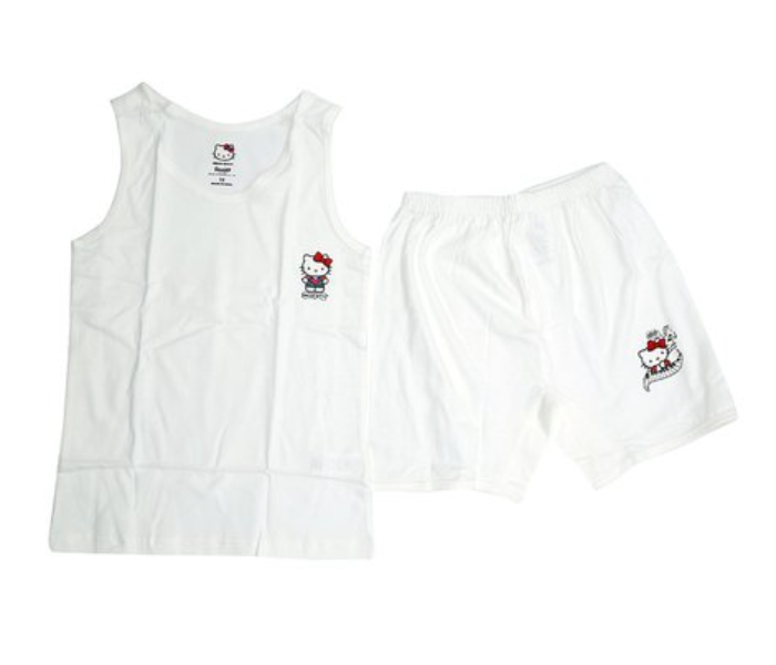 Hello Kitty HKWIS1 Vest and Shorts Set for 6 Year Kids - White  - Zoom Image 2