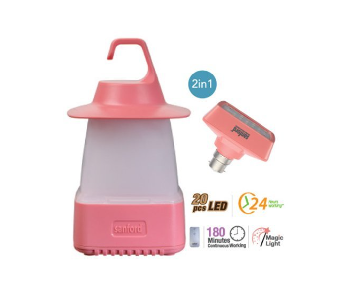 Sanford SF6155CLRLED 2 in 1 Combo Rechargeable Camping Light and LED Bulb - Pink - Zoom Image 2