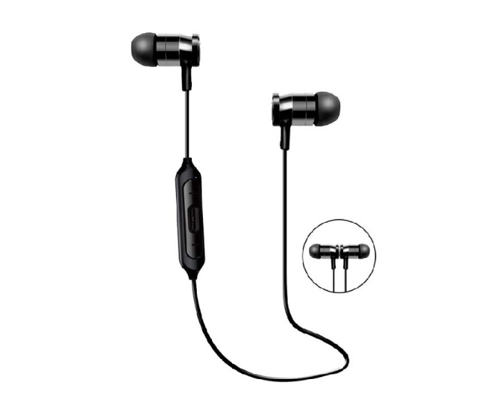 HeatZ ZB54 Sports Wireless Bluetooth Magnetic Headset - Black - Zoom Image