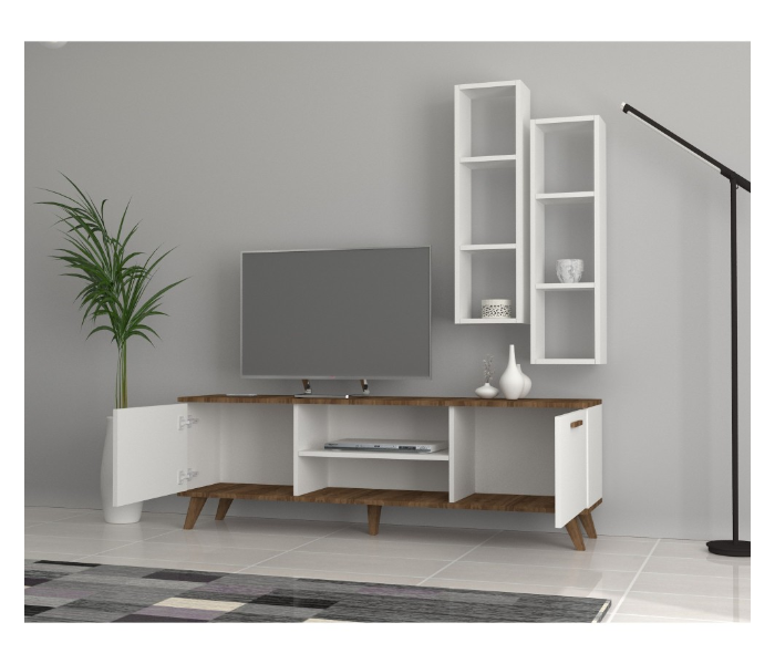 Trend Model Tv Table Coffee Table And Hallway Set - White And Brown - Zoom Image 2