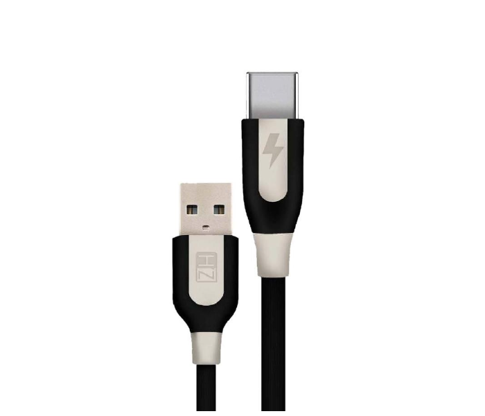 HeatZ ZCT04 1 Meter PVC Rubber Mix Material Fast Type-C Cable - Black and White - Zoom Image