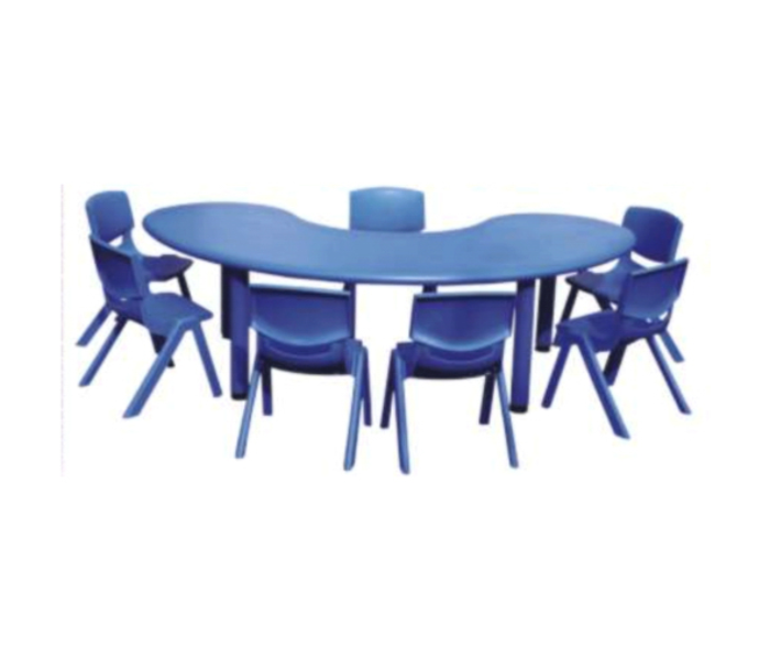 Brytostore BHT50782 Semicircular Row Table - Blue - Zoom Image