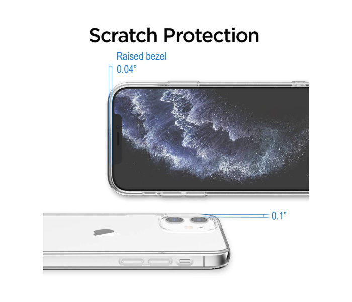 IP12 MINI  Scratch Resistant Transparent TPU Silicone Soft Shock Absorption Cover Compatible with iPhone 12 Mini- Transparent - Zoom Image 2