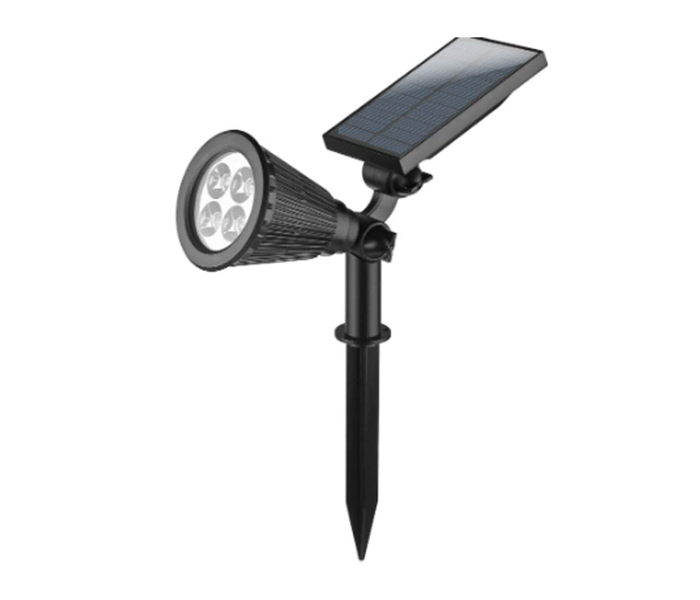 LED Outdoor Solar Power Garden Spotlight - Black - Zoom Image 1