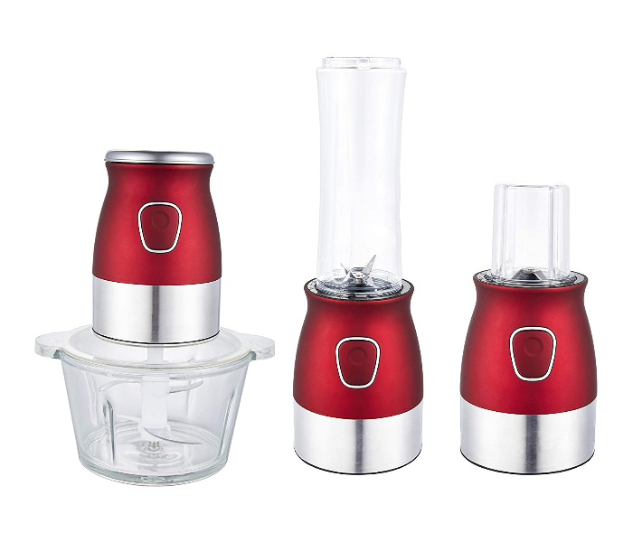 Impex FP313 3 in 1 Multifunction Food Processor - Silver and Red - Zoom Image