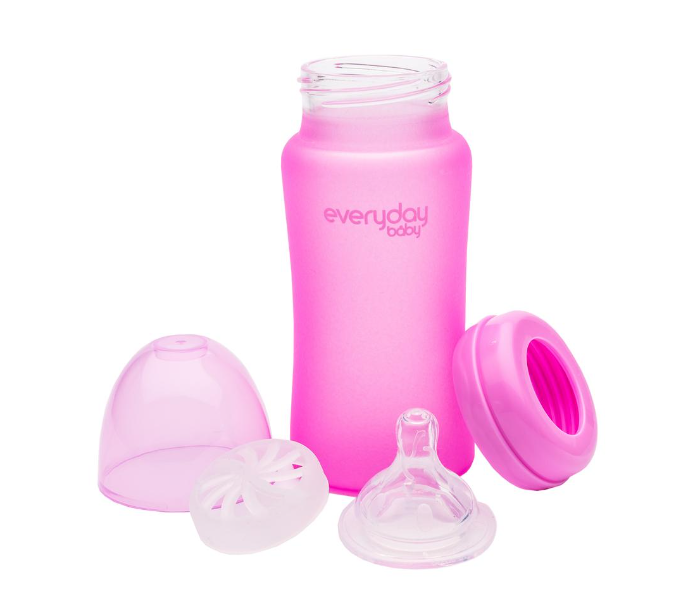 Everyday Baby 240ml Glass Heat Sensing Baby Bottle - Pink - Zoom Image 2