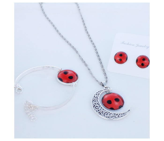 Fashion Cute Ladybug Necklace With Round Pendant For Women - Red - Zoom Image