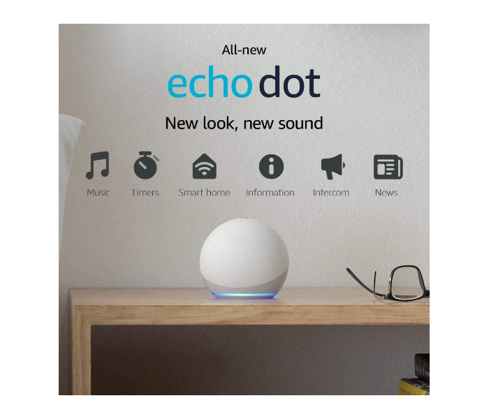 Echo Dot 4th Gen Smart speaker with Alexa - Glacier White - Zoom Image 2