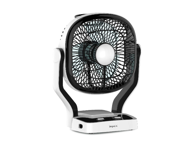 Impex BREEZE D1 7 inch Solar Rechargeable Fan - Black and White - Zoom Image 1