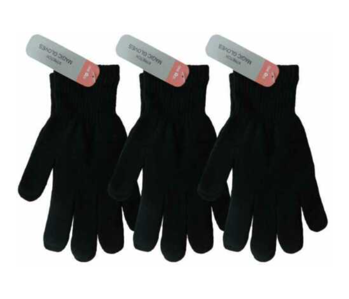 Set Of 3 Winter Gloves for Men - Black - Zoom Image 1