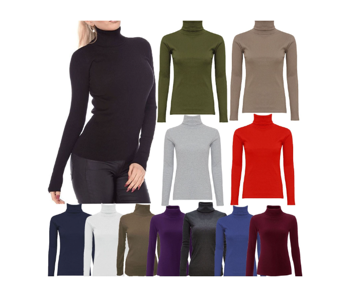 FN-Set of 5 Unisex Winter High Neck Full Sleeve T Shirt  - Zoom Image 1