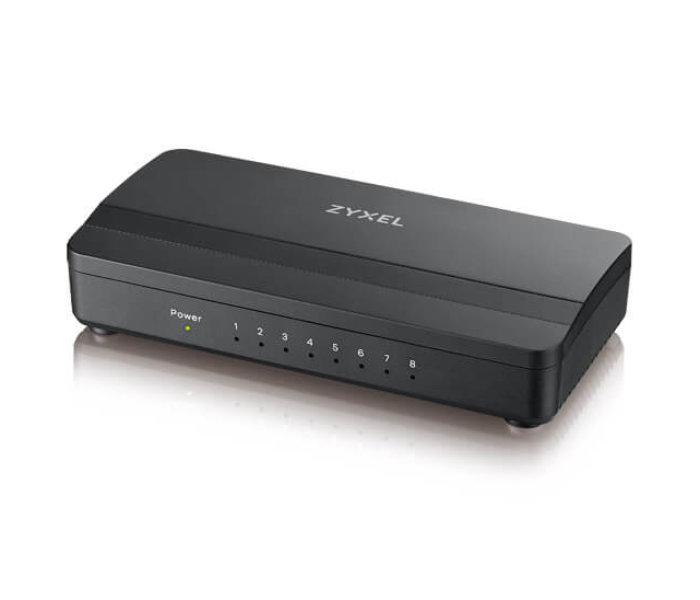 Zyxel GS-108SV2 8 Port Desktop Gigabit Ethernet Media Switch - Black - Zoom Image 1