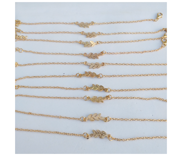 10 Piece Gold Plated Bracelet For Women - Golden - Zoom Image