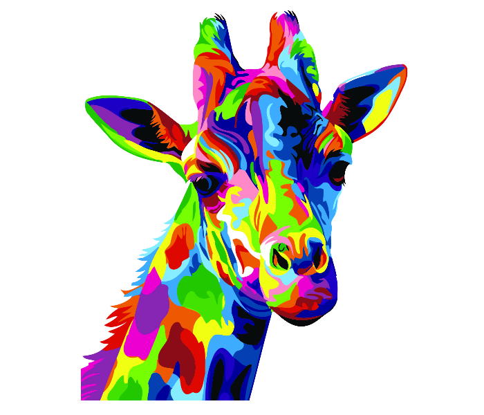 Colorful Giraffe DIY 3032 Canvas Painting  - Zoom Image 1