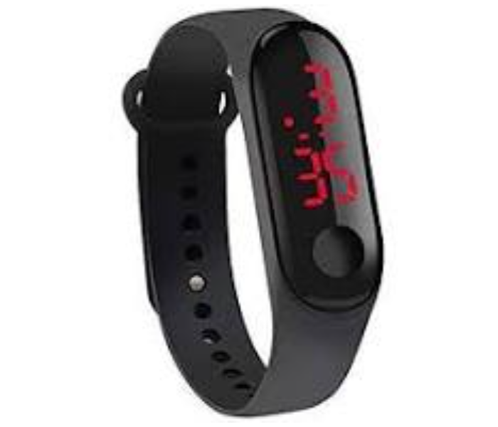 Jam Tangan LED Strap Rubber Jam JUNIOR Digital Unisex - Black - Zoom Image