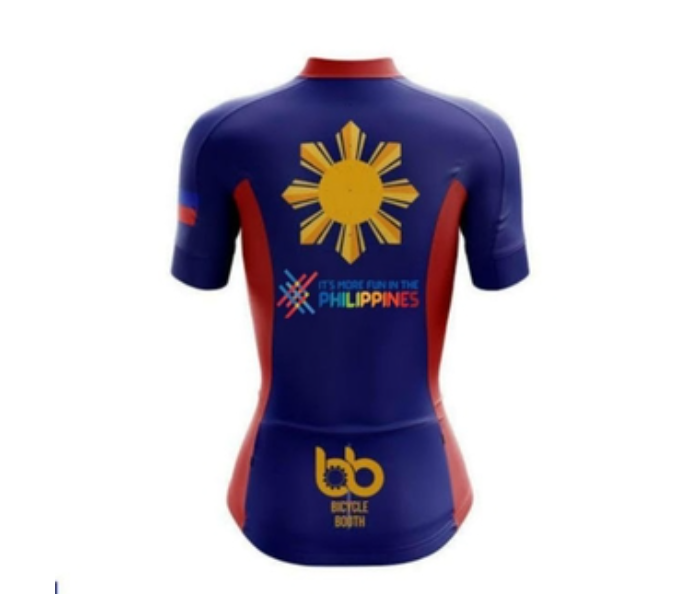 Full Zip Coolmax Polyester Cycling Jersey Philippine Flag Design Large For Men - Zoom Image 2