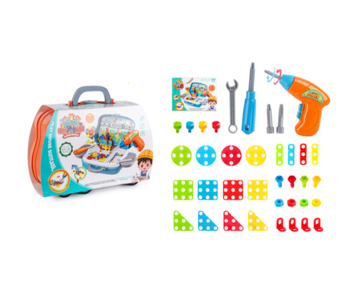 Brytostore BHT1989 3D Play House Electric Drill Set for Kids - Orange - Zoom Image