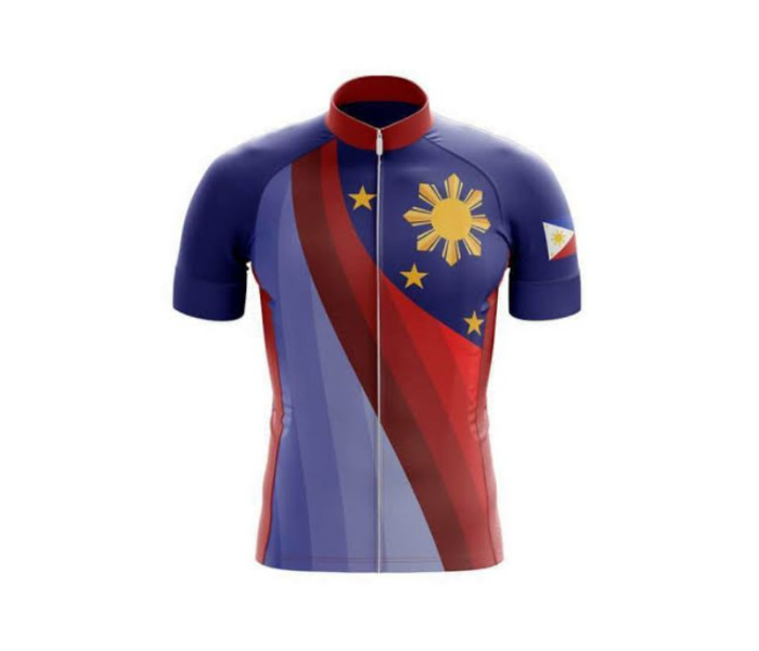 Full Zip Coolmax Polyester Cycling Jersey Philippine Flag Design XL For Men - Zoom Image 1