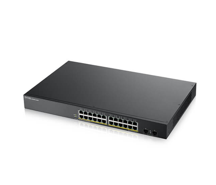 Zyxel GS1900-24HPv2 24 Port GbE Smart Managed PoE Switch with GbE Uplink - Black - Zoom Image 1