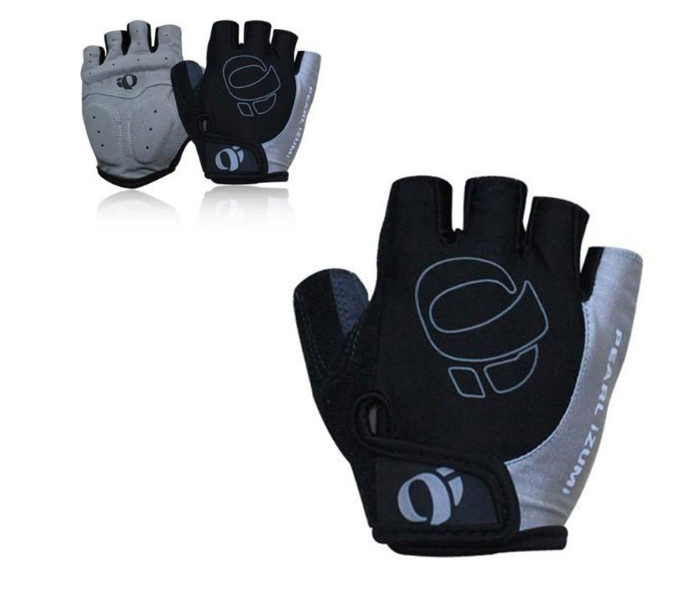 Half Finger Antiskid Gel Medium Gloves for Bike and Scooter - Grey - Zoom Image