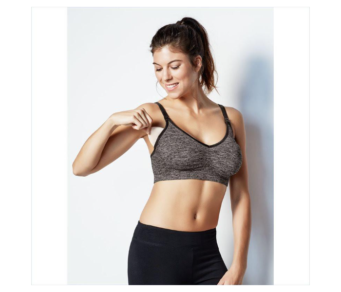 Bravado The Body Silk Seamless Yoga Nursing Bra Extra Large - Charcoal Heather - Zoom Image 4