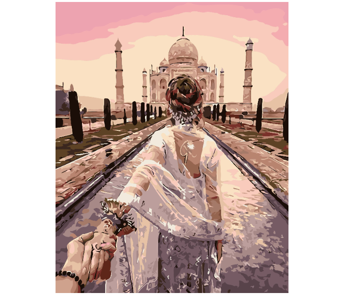 Taj Mahal DIY 2350 Canvas Painting  - Zoom Image