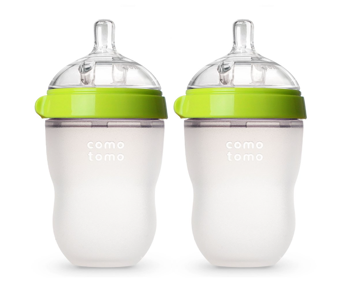 Comotomo 236 ml Pack of 2 Natural Feel Baby Bottle - Green - Zoom Image 1