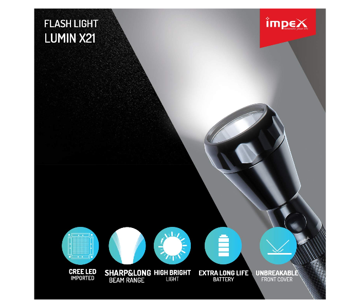 Impex Lumin X21 LED Flash Light - Black - Zoom Image 3