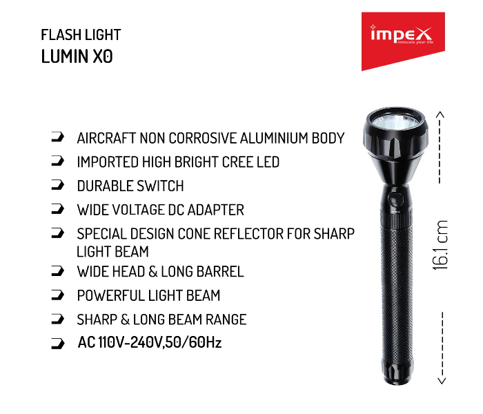 Impex Lumin X0 LED Flash Light - Black - Zoom Image 3