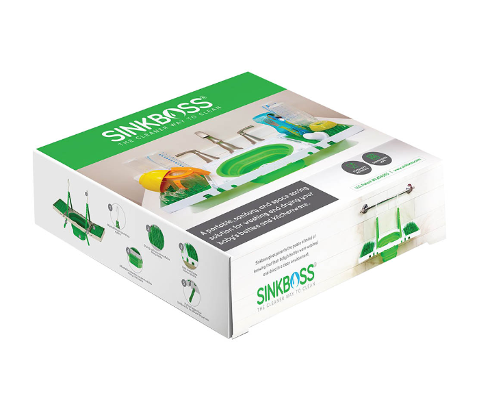 SinkBoss Portable Sink and Drying Rack - White and Green - Zoom Image 4