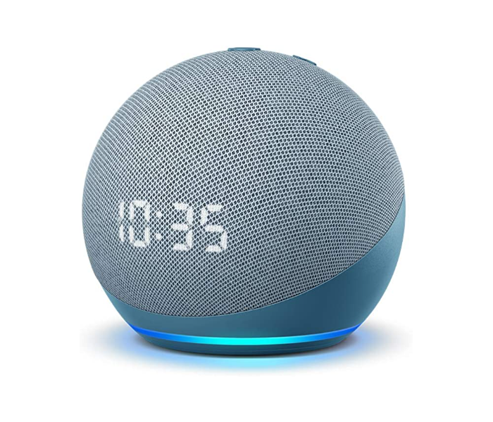 Echo Dot 4th Gen Smart speaker with LED Display Clock and Alexa - Twilight Blue - Zoom Image 1