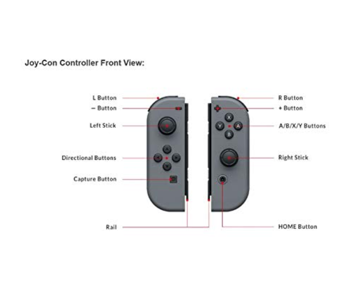 Nintendo Joy Cons Switch Left and Right - Neon Red and Neon Blue - Zoom Image 3