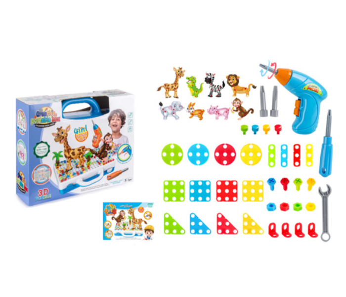 Brytostore BHT19811B 3D Play House Animals Electric Drill Set for Kids - Zoom Image