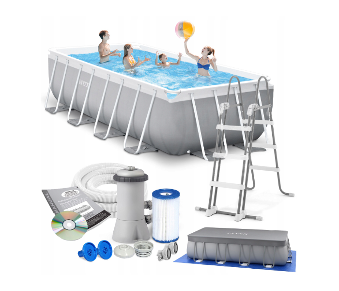 Intex 26792NP 6,836 Litres 4.88m x 2.44m x 1.07m Prism Frame Premium Pool - Grey - Zoom Image