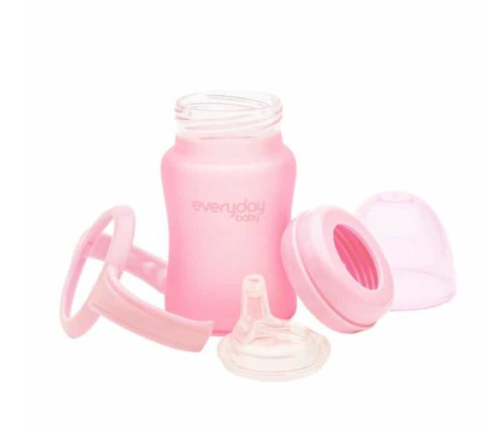 Everyday Baby 150ml Glass Sippy Cup Shatter Protected - Rose Pink - Zoom Image 3