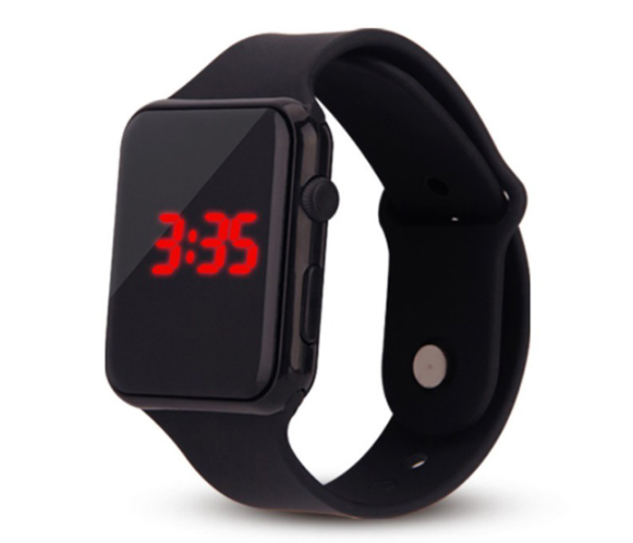 Jam Tangan LED Strap Rubber Jam Digital Unisex-Black - Zoom Image 2