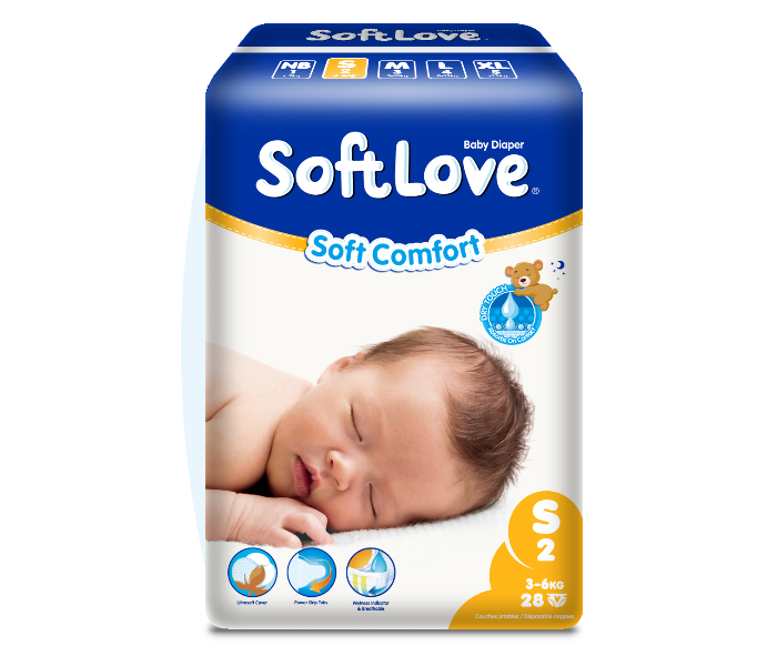 Soft Love 3-6Kg Soft Comfort Baby Diaper Small - Zoom Image