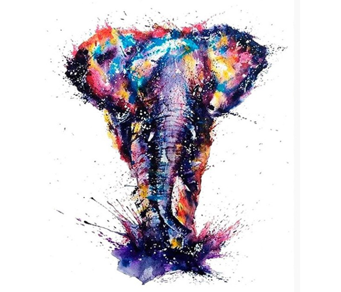 Colorful Elephant DIY 2366 Canvas Painting  - Zoom Image 1