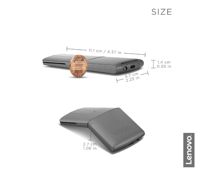 Lenovo GY50U59626 Yoga Mouse with Laser Presenter - Grey - Zoom Image 5