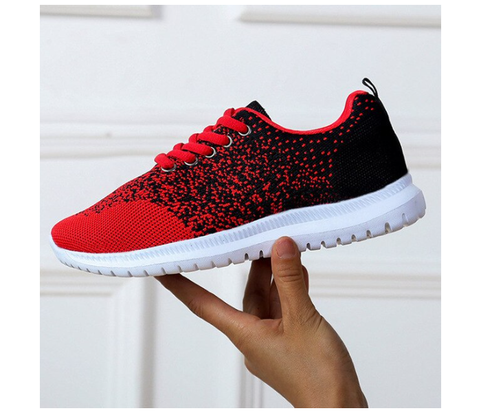 Fashion Breathable Walking Flat Sneakers EU 37 For Women - Red(JA140) - Zoom Image