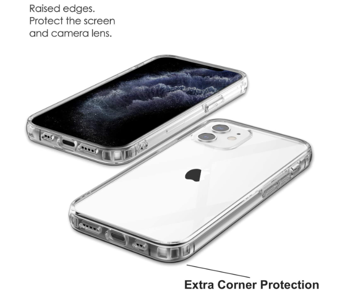 IP12/12PRO Shock Proof Case with Silicone Bumpers TPU Anti-Scratch Cover Compatible with iPhone 12 iPhone 12 Pro- Transparent - Zoom Image 7