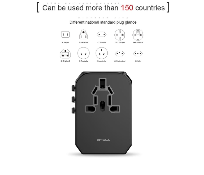 Ofiyaa Tesla Uni-Travel PD Adapter - Black - Zoom Image 4